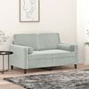 vidaXL 2-seater Sofa Light Gray Velvet, Metal, Textilene, Foam 2-Seater
