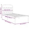 vidaXL Bed Frame White Steel Twin Modern Bed Frame Rectangular