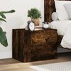 vidaXL Wall-mounted Bedside Cabinet Smoked Oak Engineered wood Small