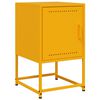 vidaXL Bedside Cabinet Set of 2 Mustard Yellow Steel Medium Storage