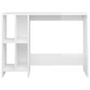 vidaXL Desk High gloss white Engineered wood Medium Shelving Desk
