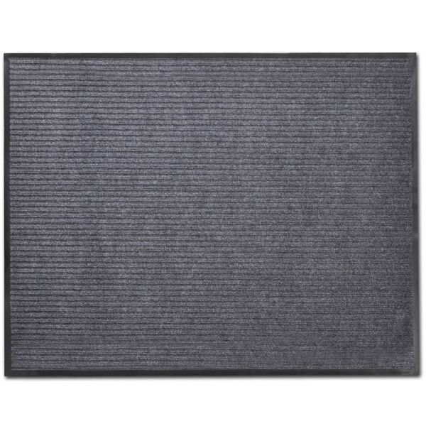 vidaXL Doormat Grey Polyester, PVC 35.4x47.2in Doormat Rectangular