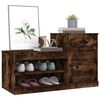 vidaXL Shoe Cabinet Smoked Oak Engineered Wood 39.4 x 16.5 x 23.6 in