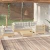 vidaXL Garden Lounge Set Cream Solid Pinewood, 100% Polyester Modular