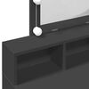 vidaXL Dressing Table Black Engineered wood, glass Medium Dressing Table