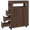 vidaXL Narrow Bathroom Cabinet Brown oak Engineered wood Slim
