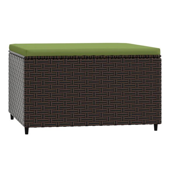vidaXL Patio Footrest Brown PE rattan, powder-coated steel, polyester