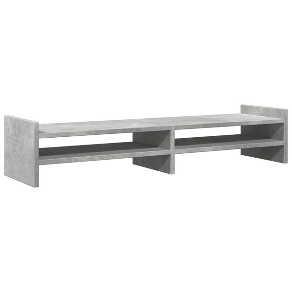 vidaXL Monitor Stand Concrete Grey 39.4x10.6x7.9" Engineered Wood