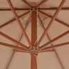 vidaXL Garden Parasol Taupe Laminated bamboo and hardwood, polyester fabric