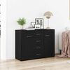 vidaXL Sideboard Black Oak 34.6x11.8x25.2" Engineered Wood