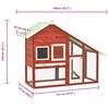 vidaXL Rabbit Hutch Red and White Solid firwood, plywood, steel wire Large