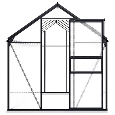 vidaXL Greenhouse with Base Frame Anthracite Aluminum 75.7 ft²