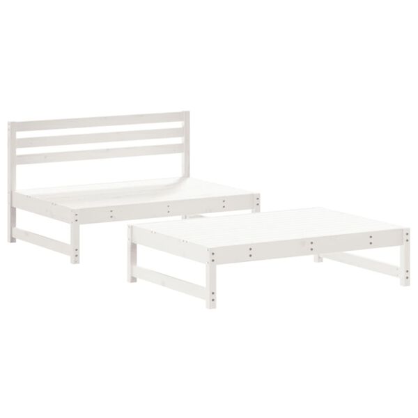 vidaXL Garden Lounge Set White Solid Pine Wood Medium Modular