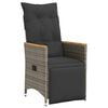 vidaXL Reclining Garden Chair Gray PE rattan Single Adjustable Footrests