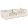 vidaXL Pouffe Cream 100% Cotton Medium Modular Pouffe Rectangular