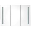 vidaXL Bathroom Cabinet Shining White MDF with melamine finish, glass mirror