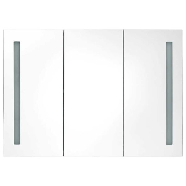 vidaXL Bathroom Cabinet Shining White MDF with melamine finish, glass mirror