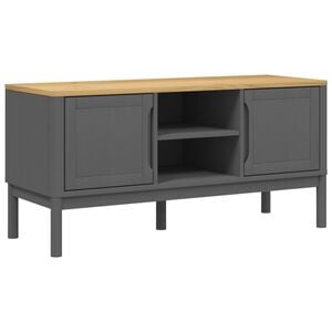vidaXL TV Cabinet Gray Solid Pine Wood Small TV Cabinet Rectangular