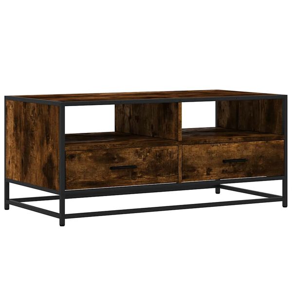 vidaXL Coffee Table Smoked oak Engineered wood, metal Medium