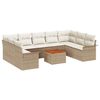 vidaXL Garden Sofa Set 10 pcs Beige Poly rattan