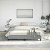 vidaXL Bed Frame Light Gray 100% polyester fabric, plywood, engineered wood