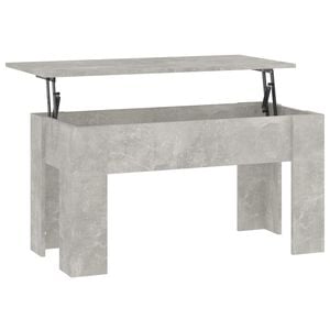 vidaXL Coffee Table Concrete gray Engineered wood Medium Sliding Top
