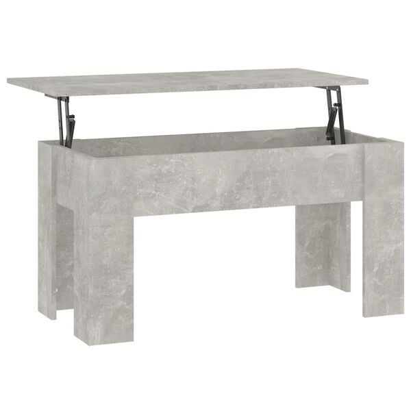 vidaXL Coffee Table Concrete gray Engineered wood Medium Sliding Top