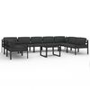 vidaXL 10 Piece Patio Lounge Set with Cushions Aluminum Anthracite