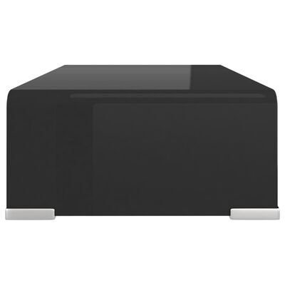 vidaXL TV Stand / Monitor Riser Glass Black 15.7"x9.8"x4.3"