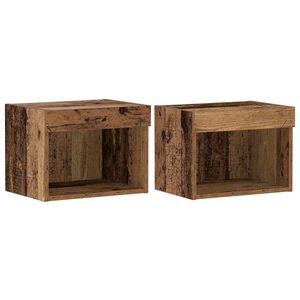 vidaXL TV Cabinet Set 2 pcs Old Wood 15.75 x 11.81 x 11.81 in