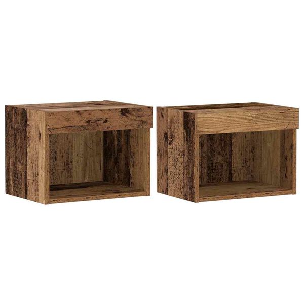 vidaXL TV Cabinet Set 2 pcs Old Wood 15.75 x 11.81 x 11.81 in