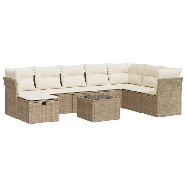 vidaXL Garden Sofa Set Beige, Cream white