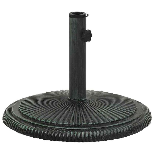 vidaXL Umbrella Base Green Cast Iron Portable Round Traditional