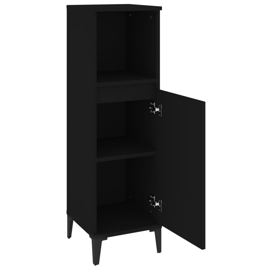 vidaXL Bathroom Cabinet Black Engineered wood, Metal Standard