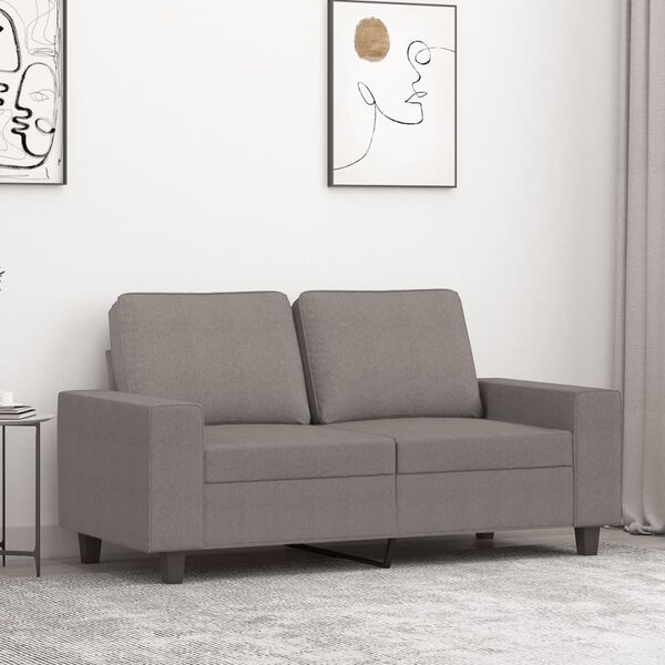 vidaXL 2-seater Sofa Taupe Fabric (100% polyester), metal, textilene