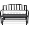 vidaXL Porch Swing Black Steel Standard Seats Two Traditional Design