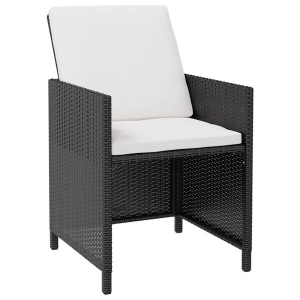 vidaXL Outdoor Dining Set Black and Cream
