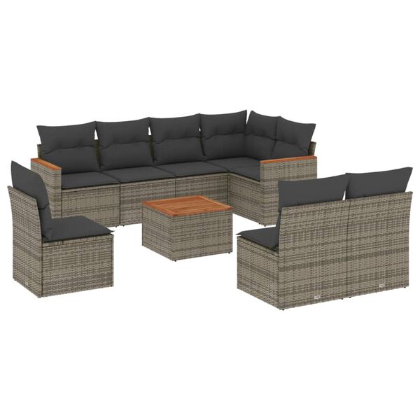 vidaXL Garden Sofa Set Grey, Dark Grey