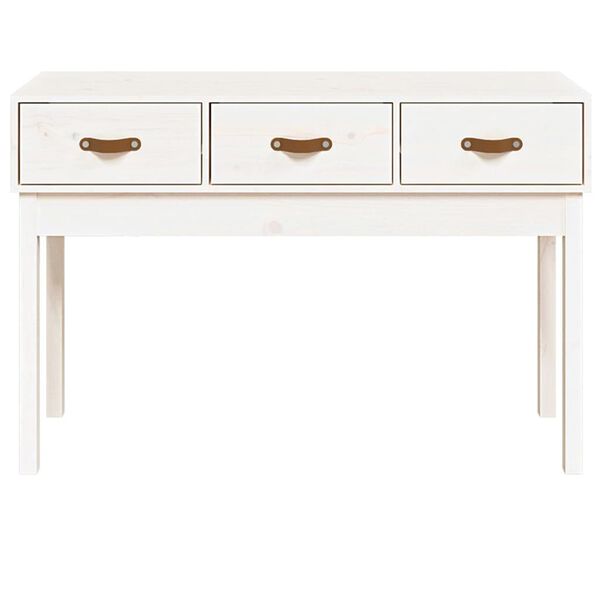 vidaXL Console Table White Solid Pine Wood Medium Console Table