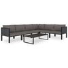 vidaXL Corner Sofa Anthracite Poly rattan, aluminum, polyester Durable
