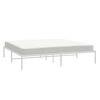 vidaXL Bed Frame White Powder-coated steel King Bed Frame Rectangular