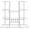 vidaXL Flower Stand White Powder-coated iron Tall Decorative Inlays