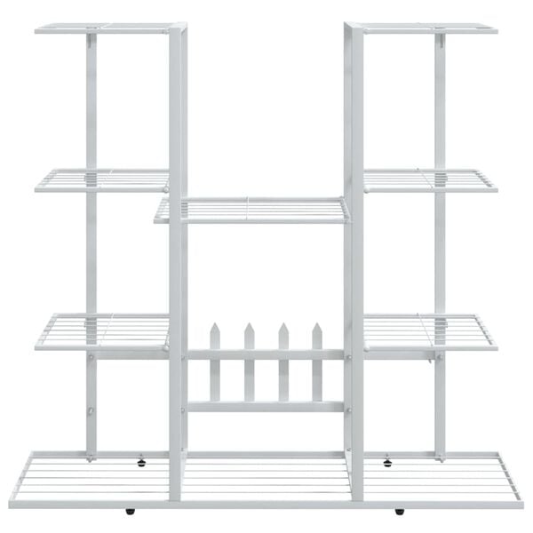 vidaXL Flower Stand White Powder-coated iron Tall Decorative Inlays