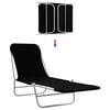 vidaXL Sunlounger Set of 2 Black