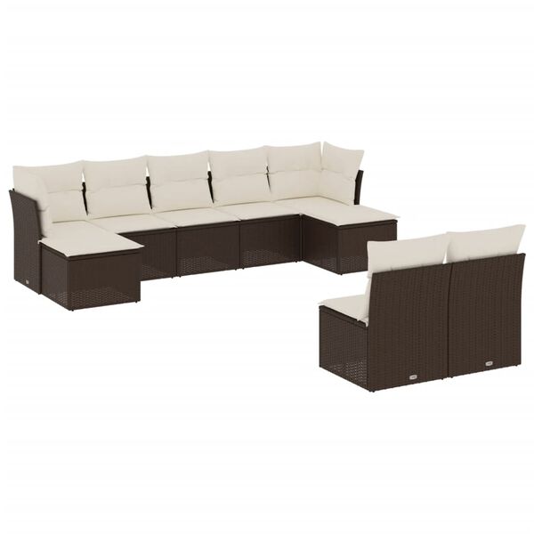 vidaXL Garden Sofa Set Brown