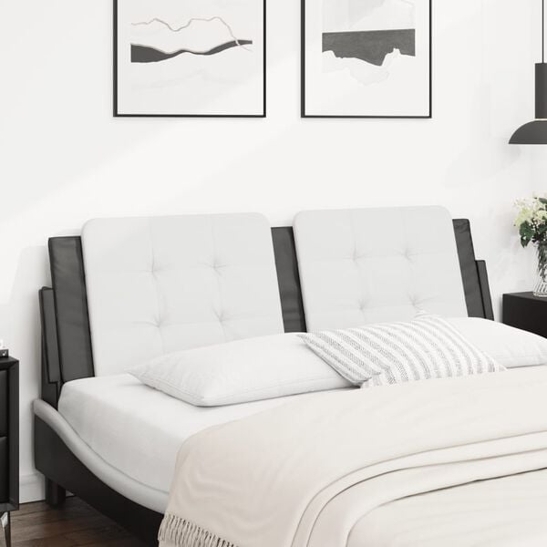 vidaXL Headboard Cushion White and Black