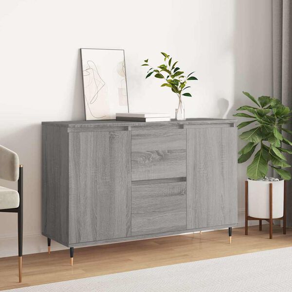 vidaXL Sideboard Gray Sonoma Engineered wood, iron 40.9x13.8x27.6 in