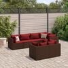 vidaXL Patio Lounge Set Set of 7 Brown, Cinnamon Red