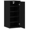 vidaXL Shoe Cabinet Black Oak Engineered Wood Small Wall mounting