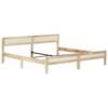 vidaXL Bed Frame Natural wood Solid mango wood, cotton Full Hardwood